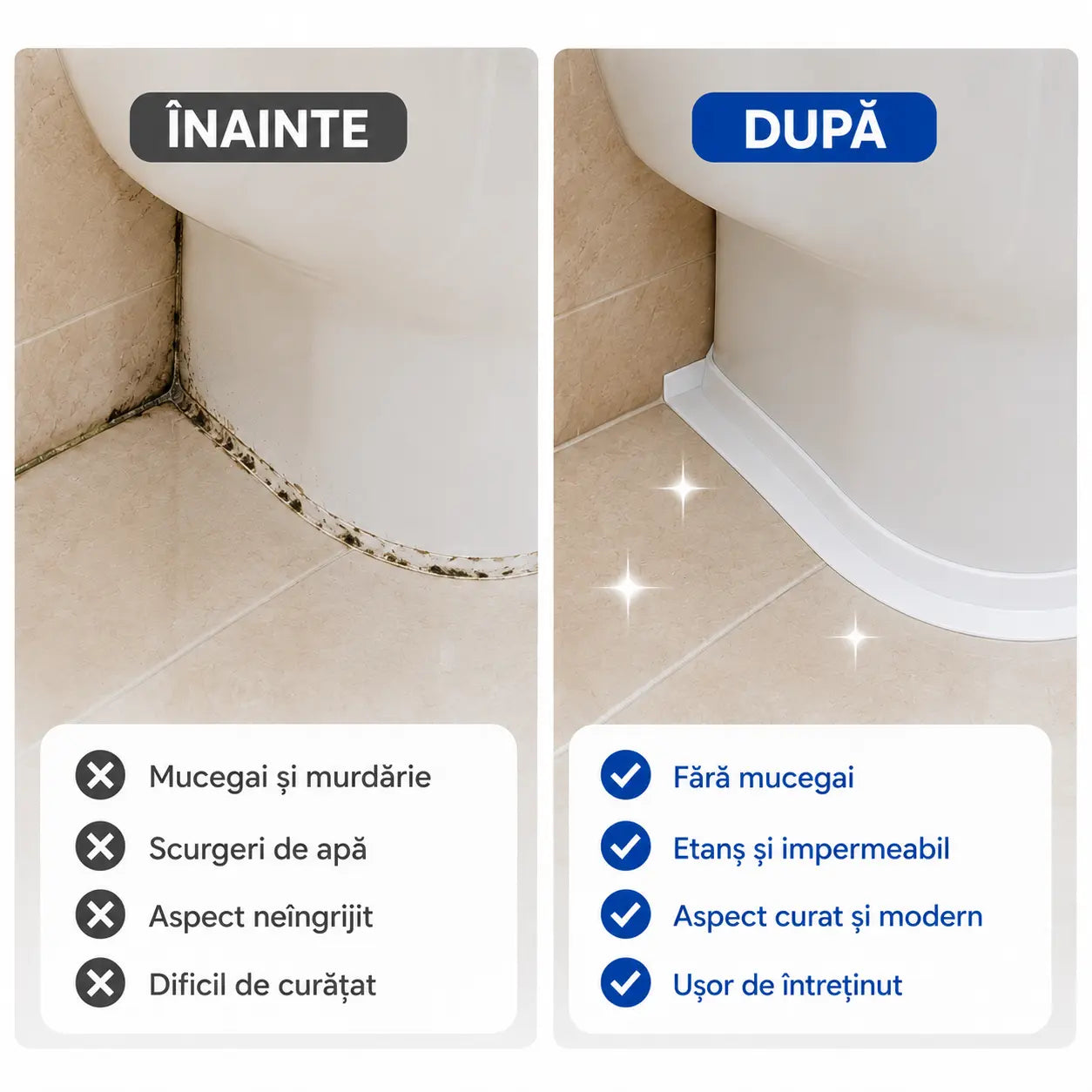 Bandă Impermeabilă de Etanșare Anti-Mucegai